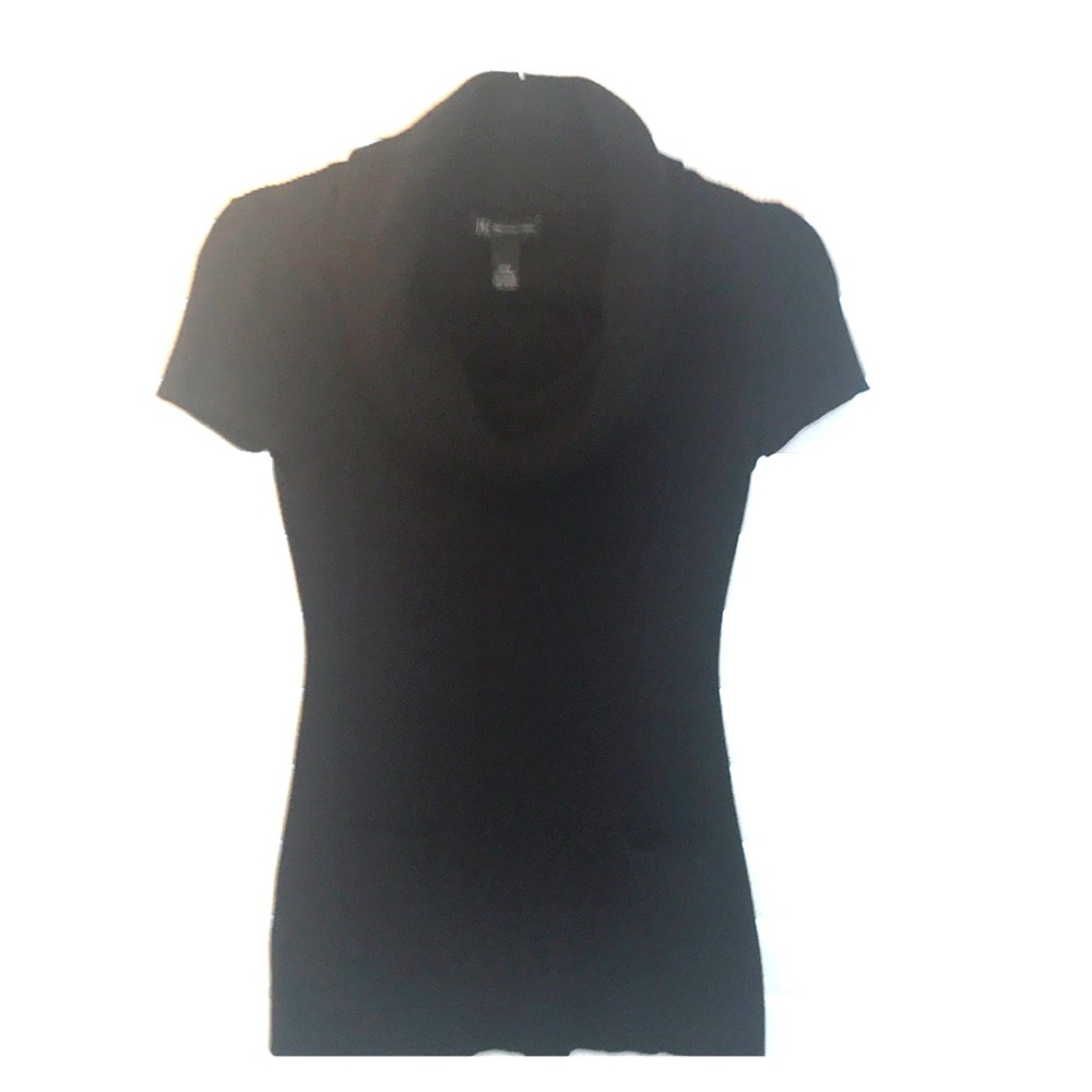 INC Black Cowl Neck Short Sleeved Sweater